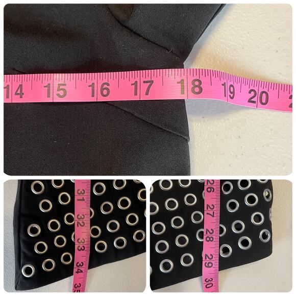 Style Stalker Isabella Black Asymmetrical Grommet Hem Long Sleeve Dress S NWT - Picture 9 of 10